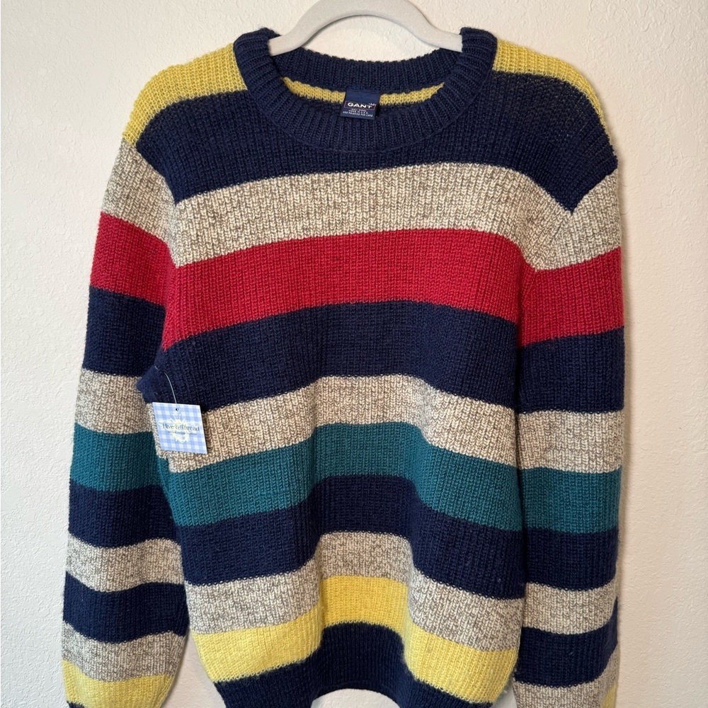 Gant Red and Blue Crewneck Sweater